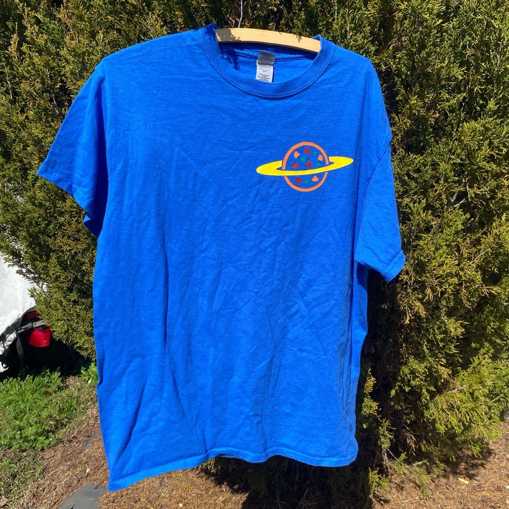 Pizza Planet Royal Blue Employee Short Sleeve T Shirt Size Large Toy Story